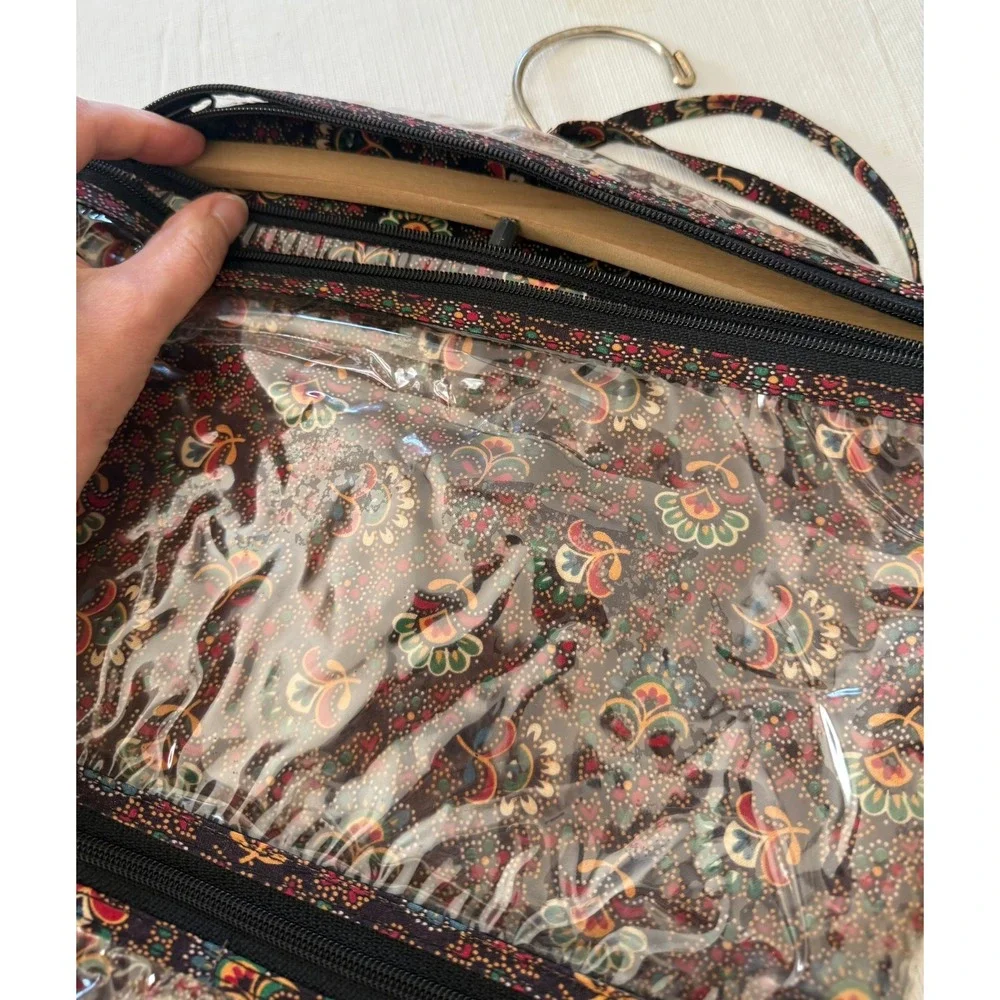 Vera Bradley Vintage Quilted Paisley Hanging Travel Organizer Collette Black